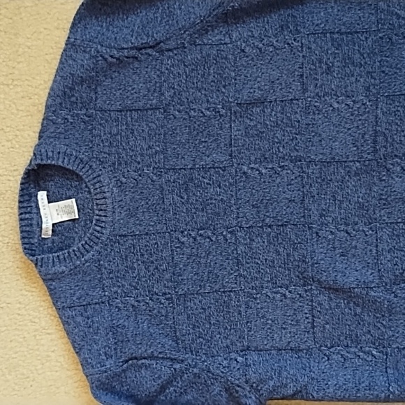 Vintage Geoffrey Beene Sweater Men's Size Medium Lond Sleeve Cotton Heather Blue - Picture 3 of 8